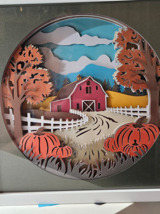 Barn with Pumpkins Fall