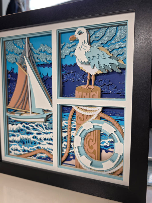 Beach, Sailboat, Seagull