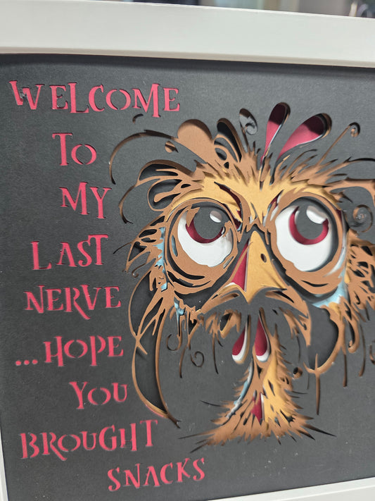 Chicken on it's last nerve.