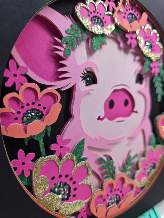 Pig with Flowers