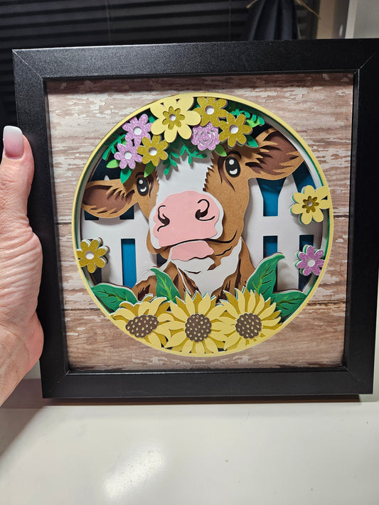 Cow with Flowers