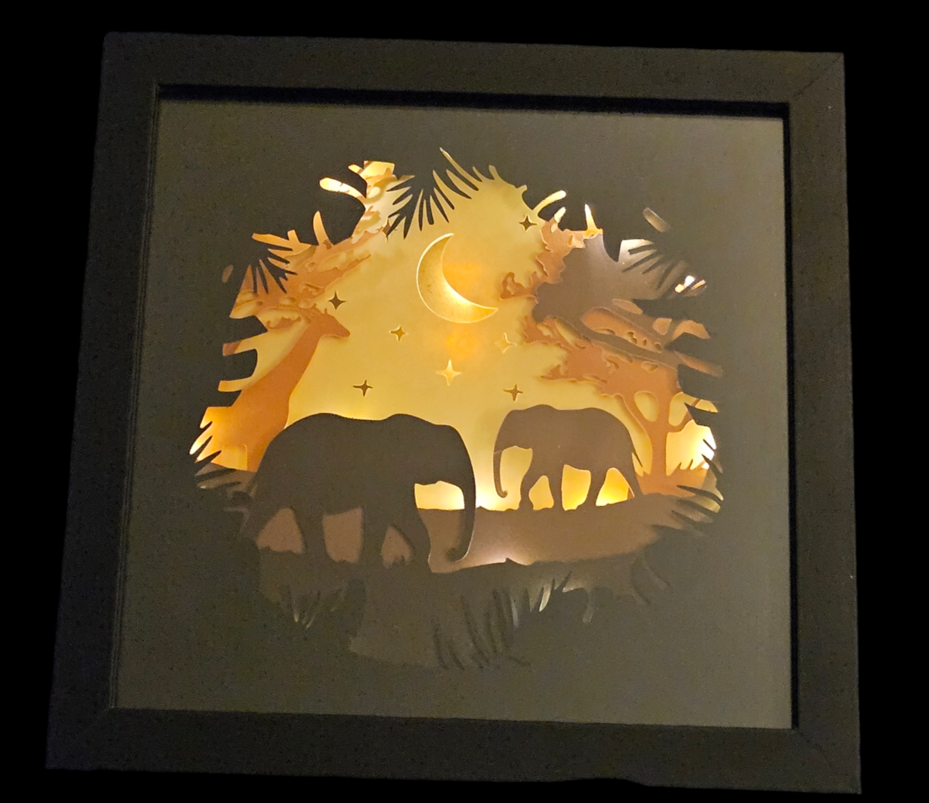 Elephant/Safari Lighted Shadow Box