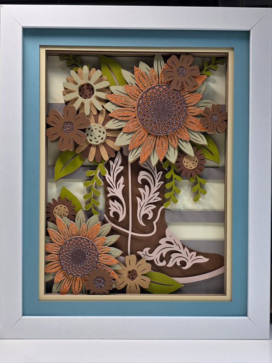 Cowboy boot with Sunflower