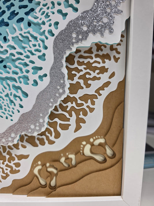 Beach with footprints