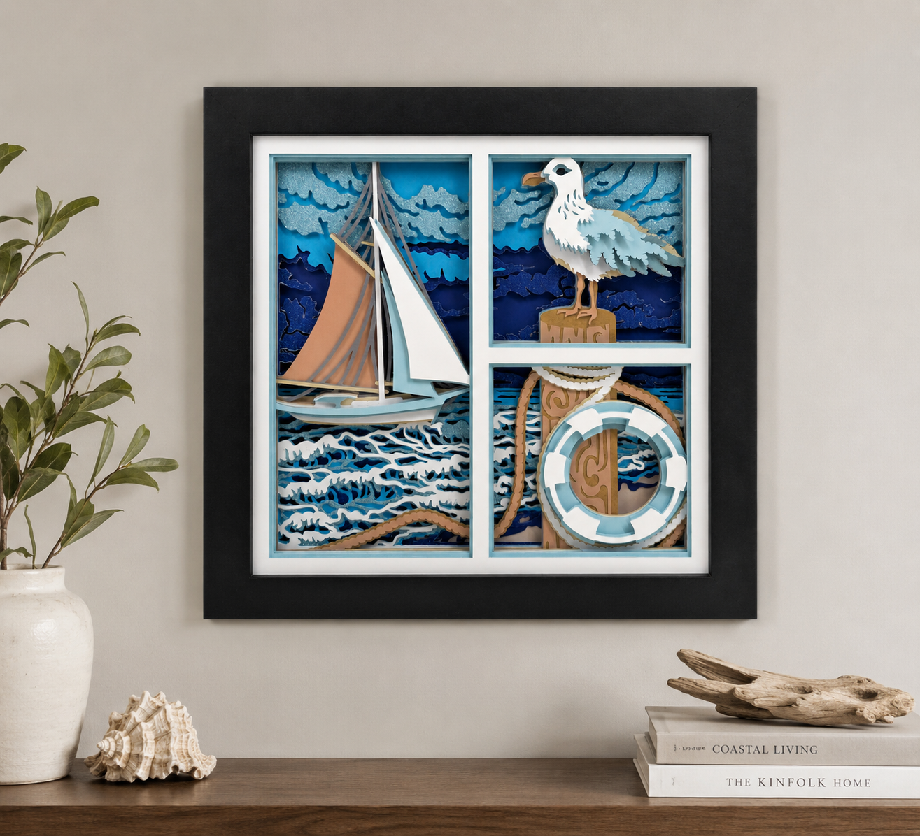 Beach, Sailboat, Seagull